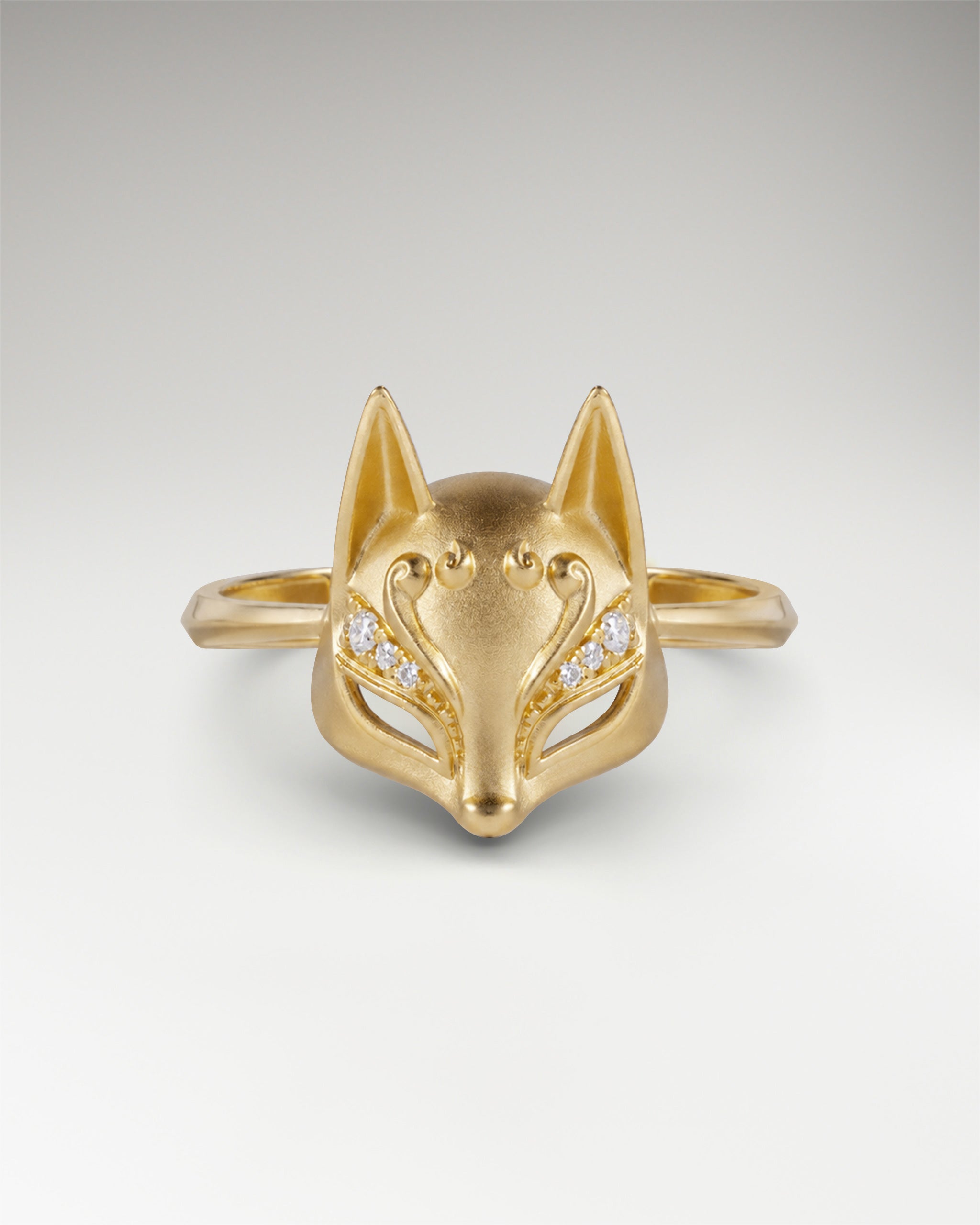 Kitsune Mask Ring In Sterling Silver
