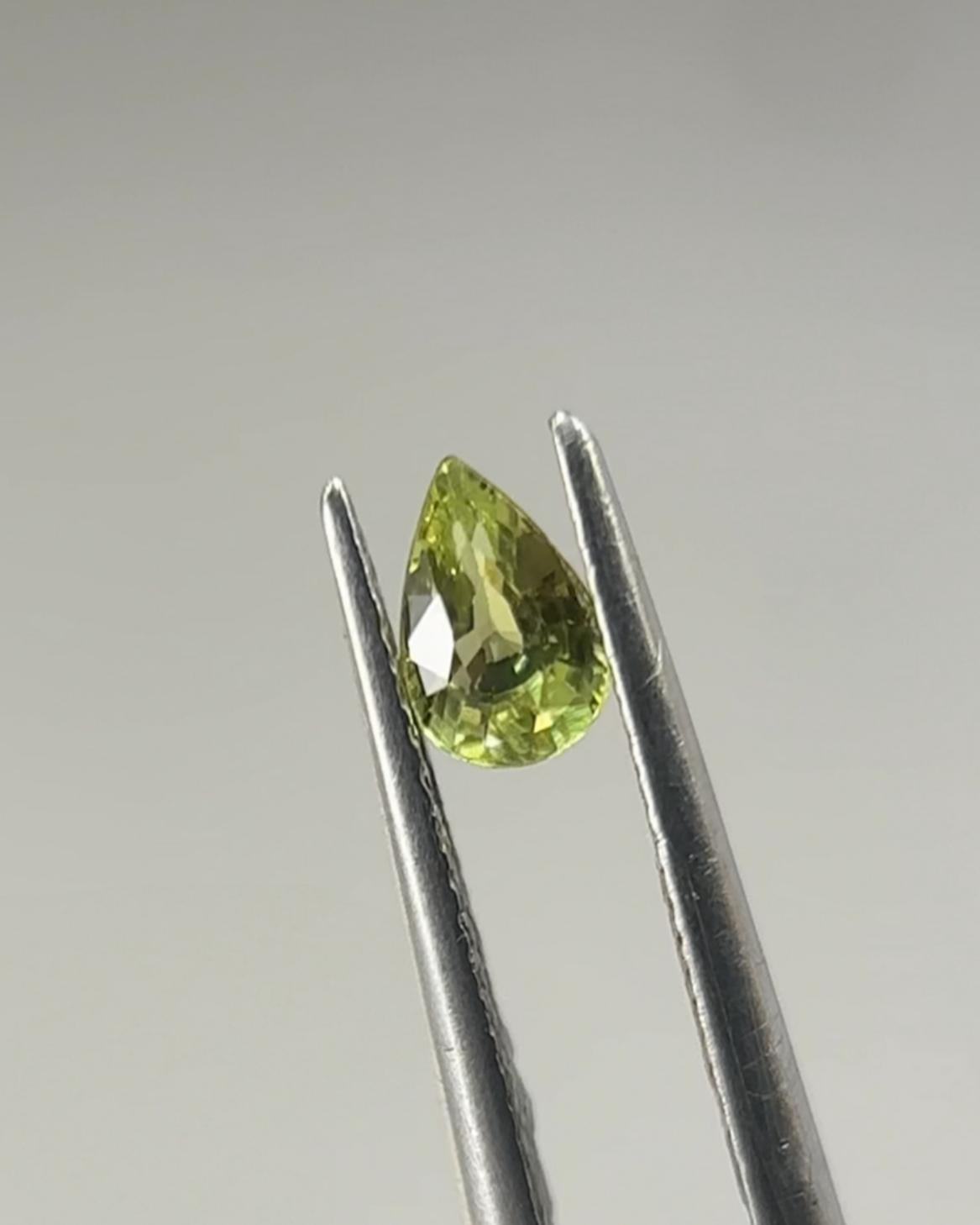 Pear Shape Natural Green Sapphire - 0.556ct